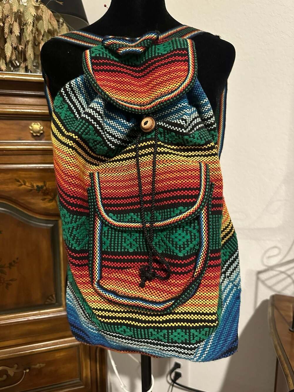 Mr. Pinzon Handmade Mexican Sarape Boho Woven Cotton Backpack